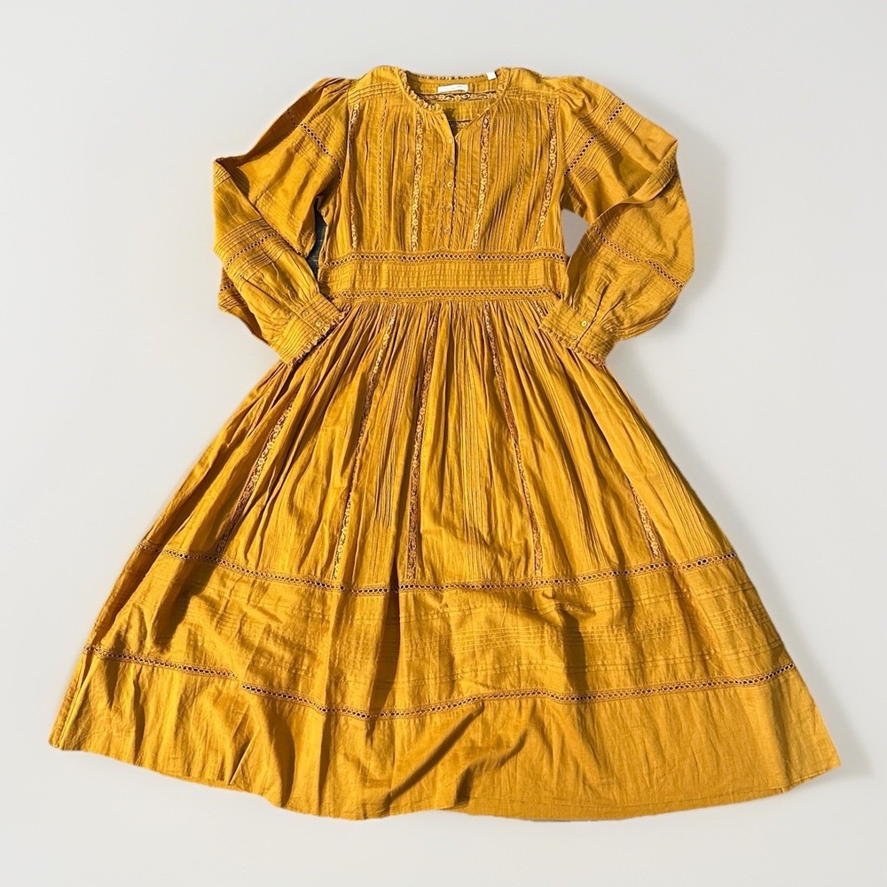 Women’s Long Sleeve Midi Dress in Burnt Orange - Picture 7 of 15